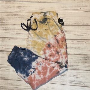 Women's Tie-Dye Joggers in Blue, Yellow, and Pink